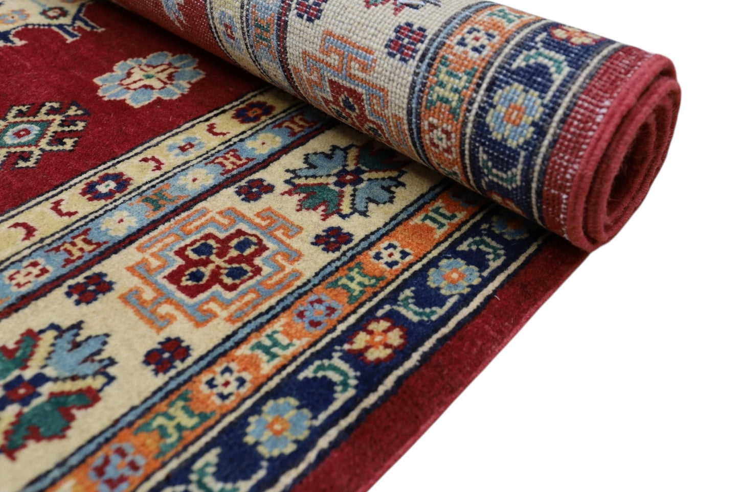 Hand-Knotted Afghani Kazak Wool Rug – 4’10″  x  6’6″ - Nuvé