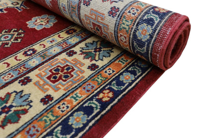 Hand-Knotted Afghani Kazak Wool Rug – 4’10″  x  6’6″ - Nuvé