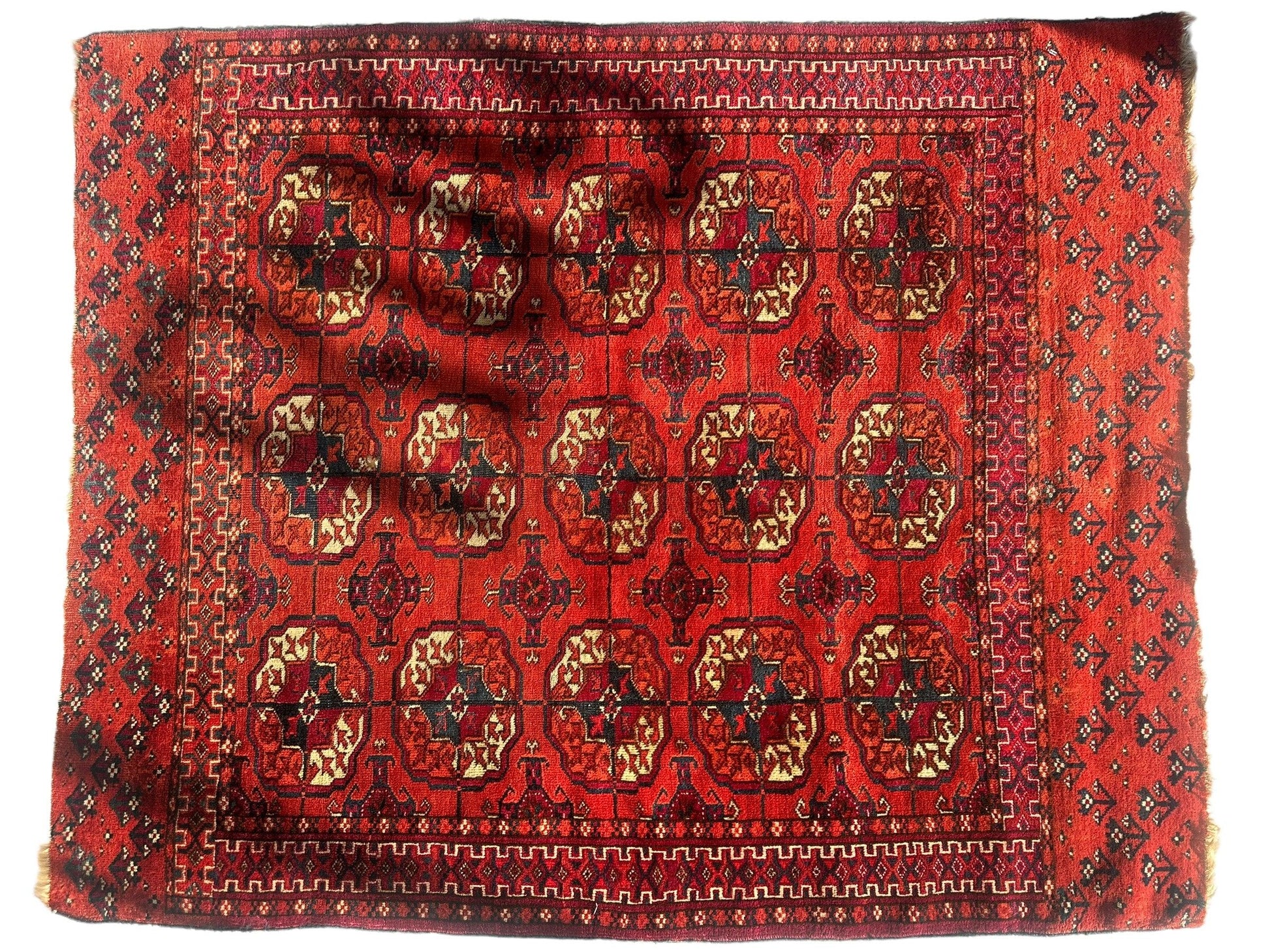 Antique 1920’s Tribal Turkoman Tekke Wedding Rug 3’4” x 4’1” - Nuvé