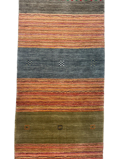 Hand-loomed Indo-Gabbeh Runner Rug 2’7” x 11’4”