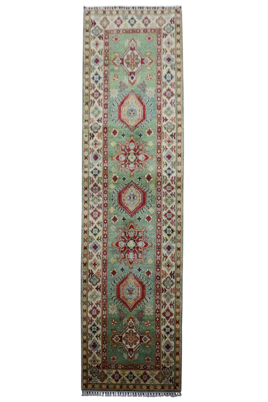 Hand-Knotted Afghani Kazak Wool Rug – 2’9″  x  9’2″ - Nuvé