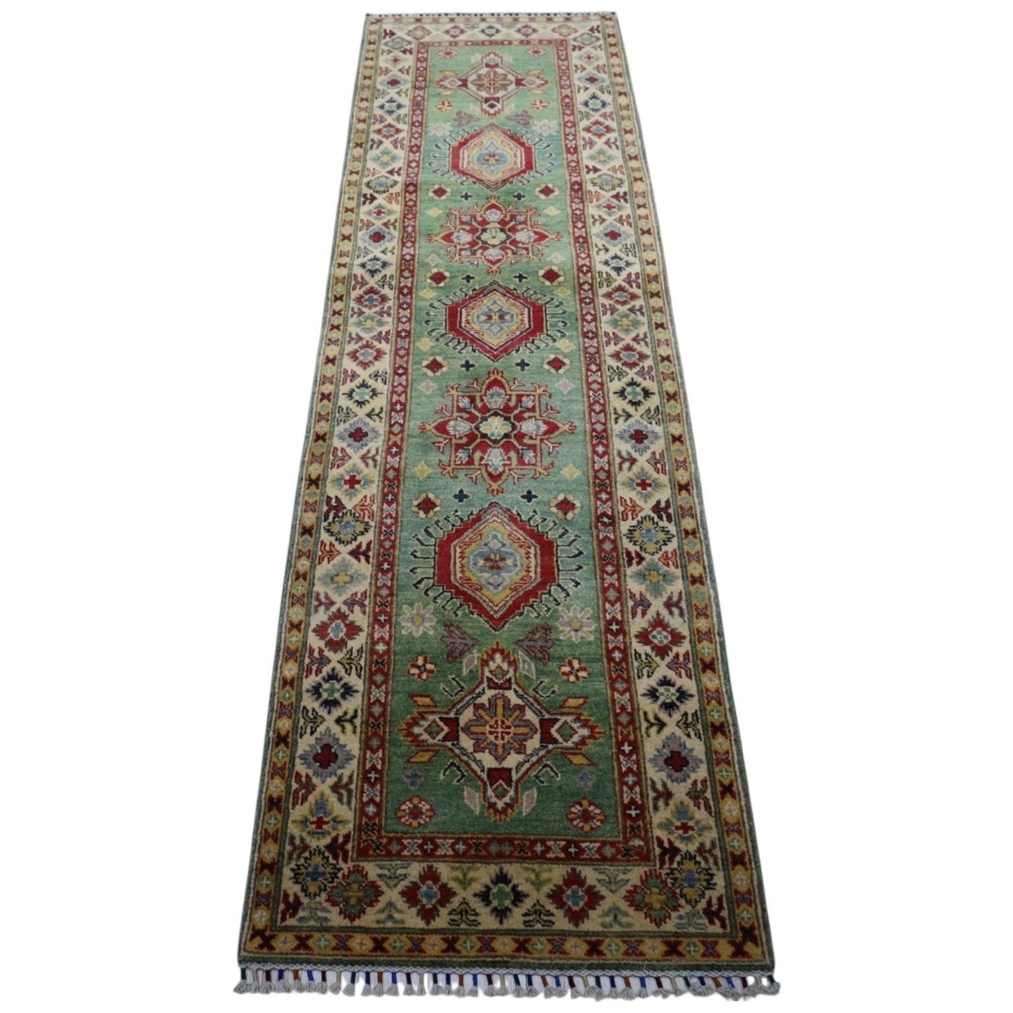 Hand-Knotted Afghani Kazak Wool Rug – 2’9″  x  9’2″ - Nuvé