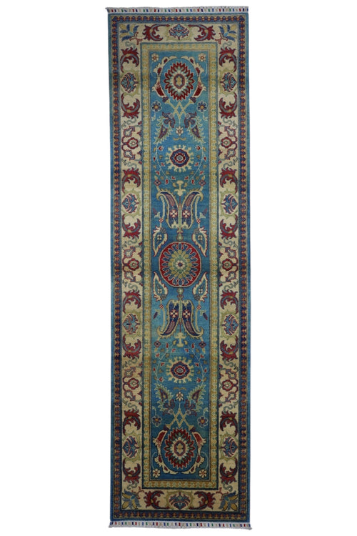 Hand-Knotted Afghani Kazak Wool Rug – 2’8″  x  9’9″ - Nuvé