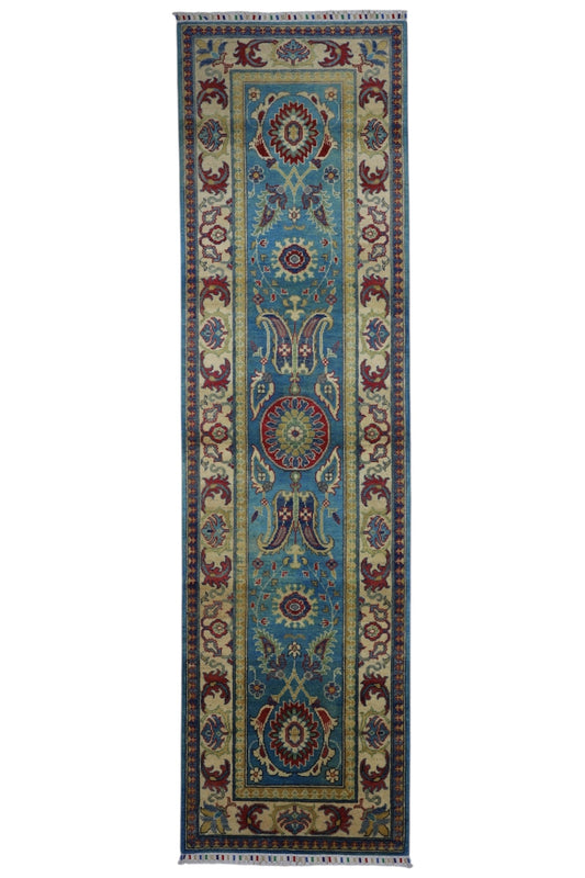 Hand-Knotted Afghani Kazak Wool Rug – 2’8″  x  9’9″ - Nuvé