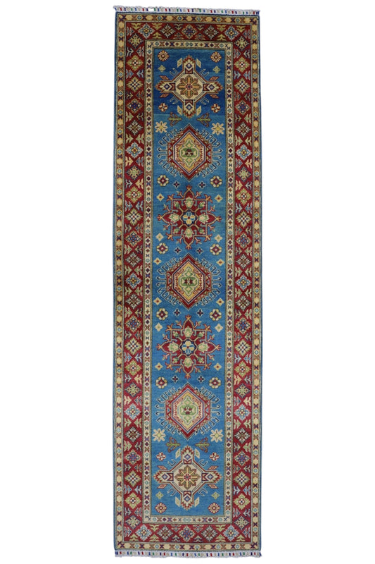 Hand-Knotted Afghani Kazak Wool Rug – 2’9″  x  9’9″ - Nuvé