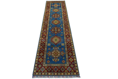 Hand-Knotted Afghani Kazak Wool Rug – 2’9″  x  9’9″ - Nuvé