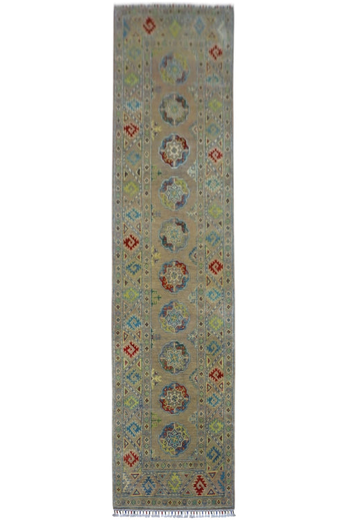 Hand-Knotted Afghani Kazak Wool Rug – 2’7″  x  10’0″ - Nuvé