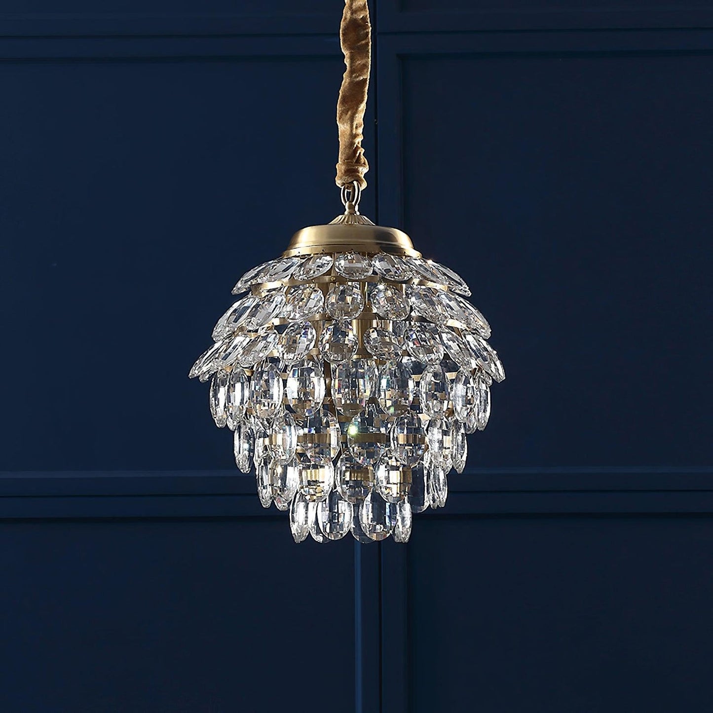 Pine Cone Crystal Pendant Light