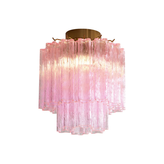 Pink Glass Tubes Murano Ceiling Lamp - Nuvé