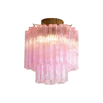 Pink Glass Tubes Murano Ceiling Lamp - Nuvé