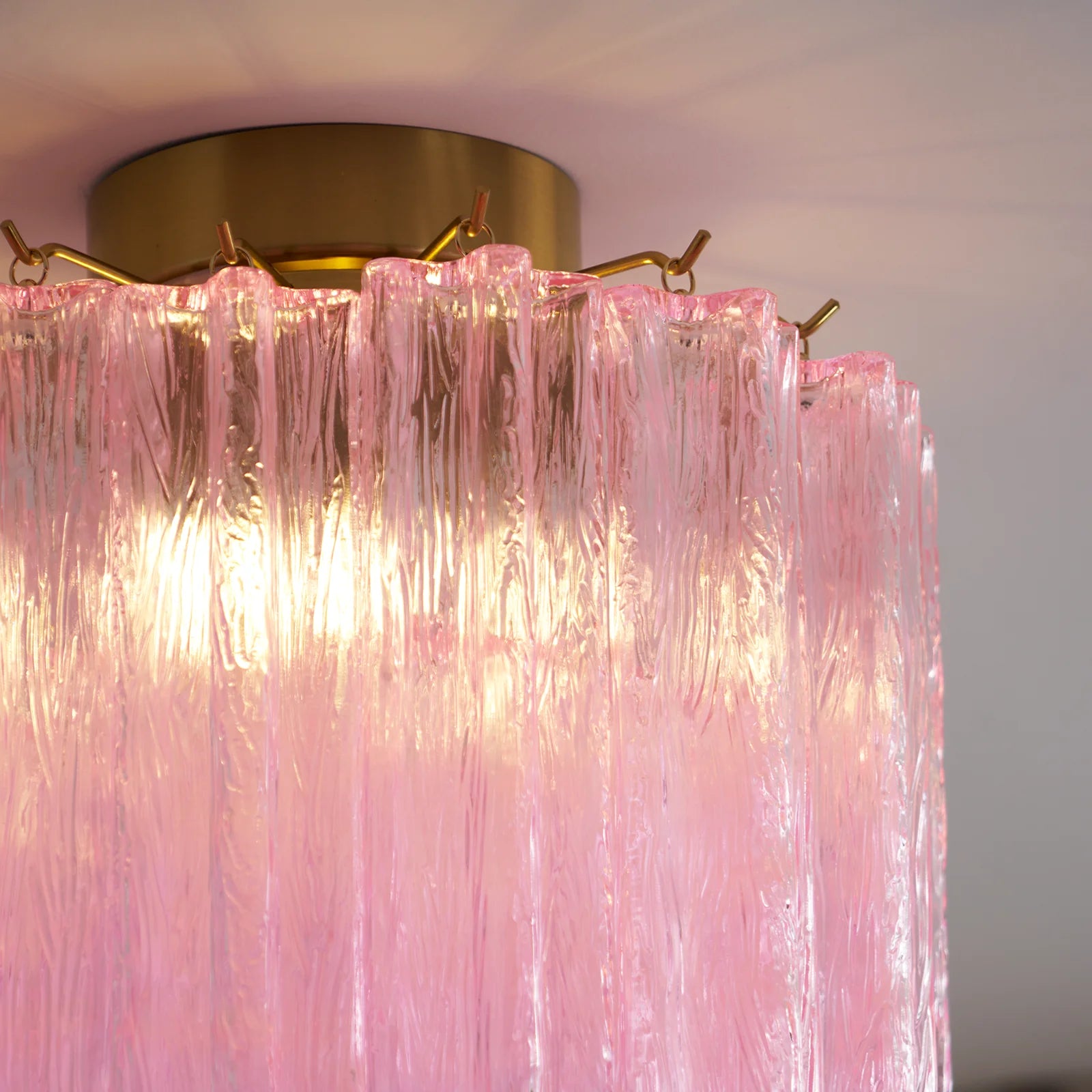 Pink Glass Tubes Murano Ceiling Lamp - Nuvé