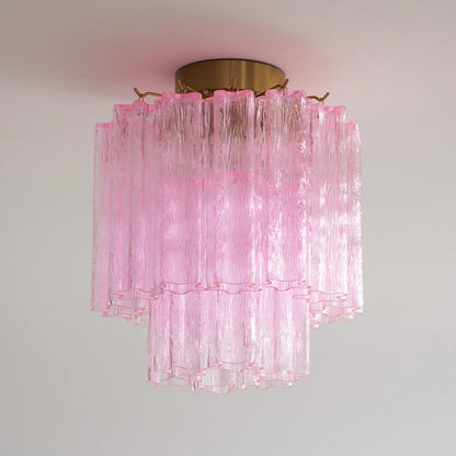 Pink Glass Tubes Murano Ceiling Lamp - Nuvé
