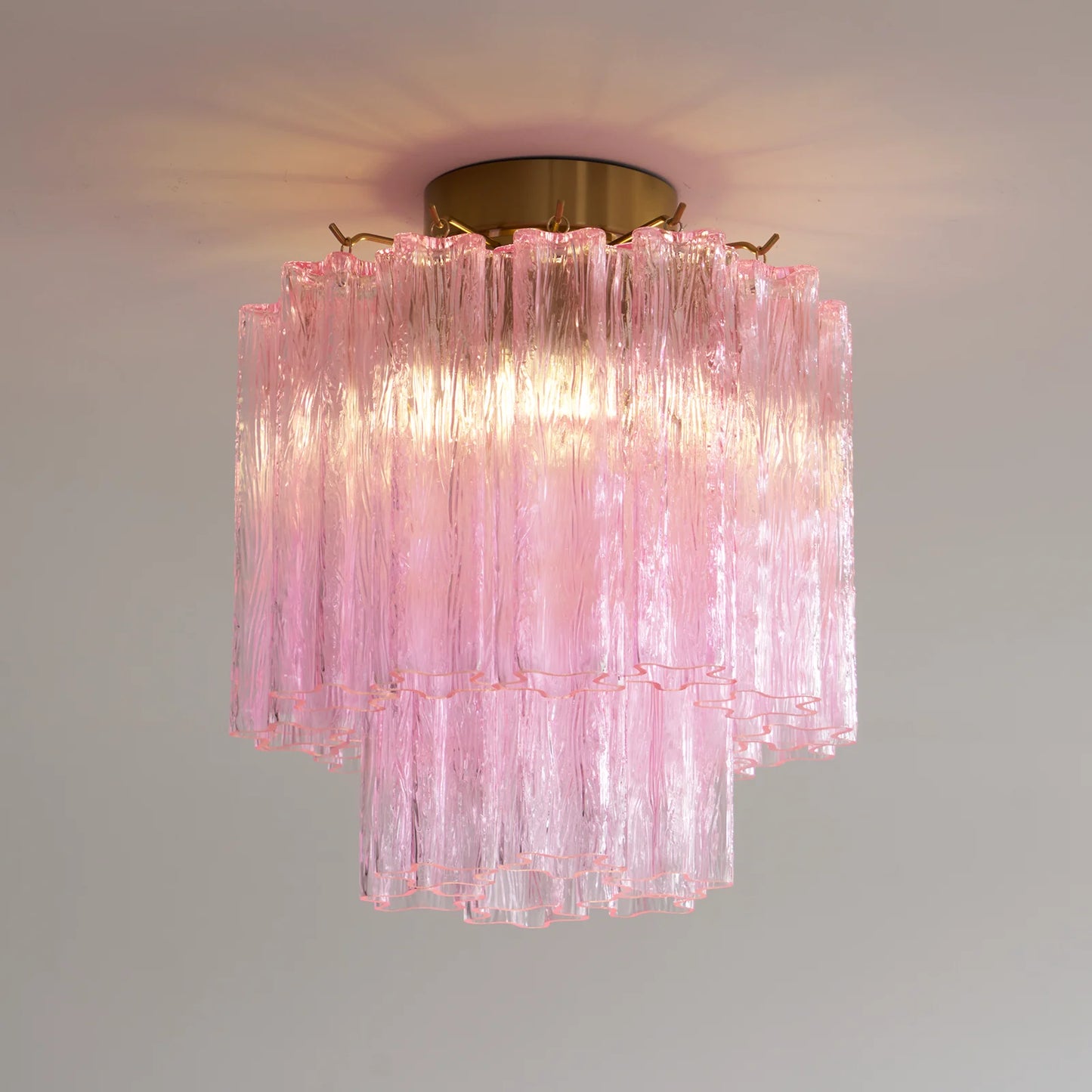 Pink Glass Tubes Murano Ceiling Lamp - Nuvé