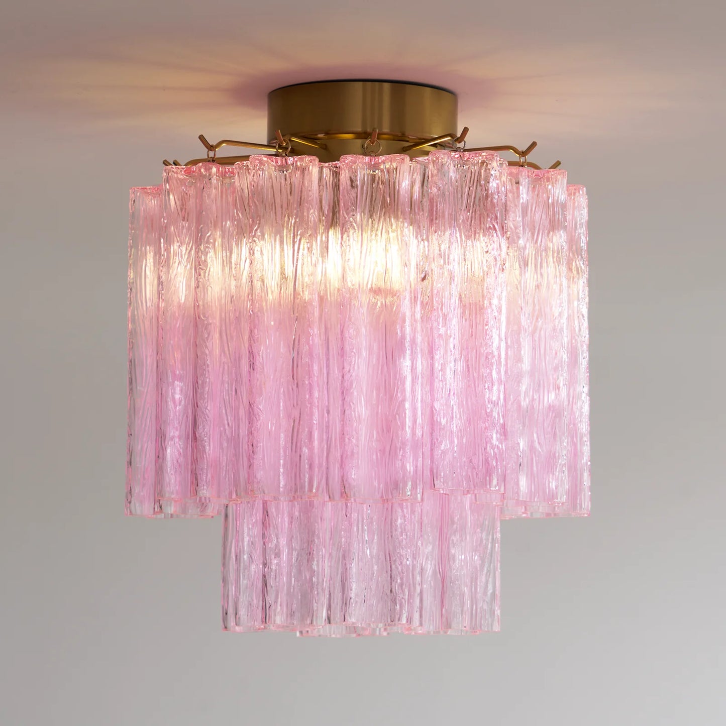 Pink Glass Tubes Murano Ceiling Lamp - Nuvé