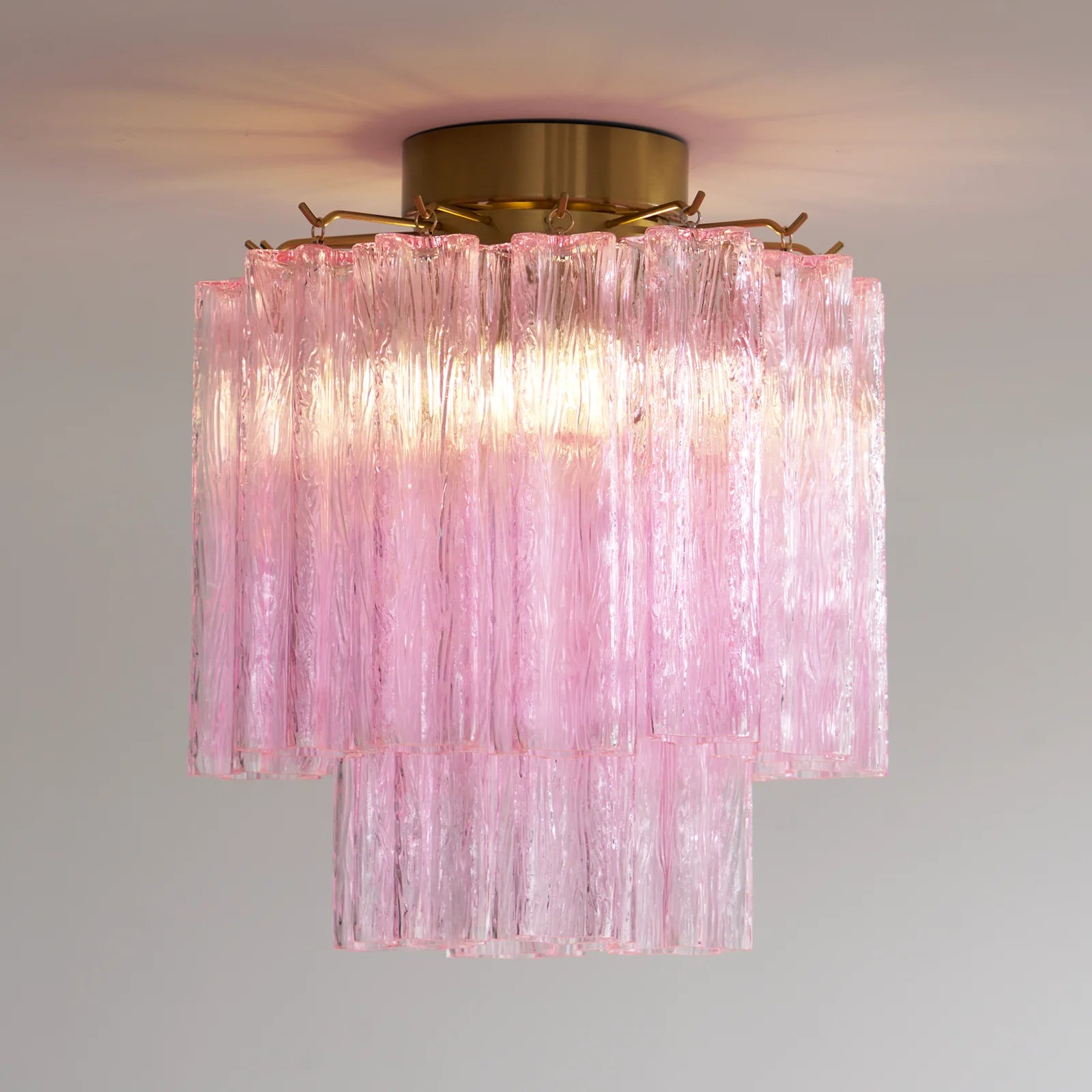 Pink Glass Tubes Murano Ceiling Lamp - Nuvé
