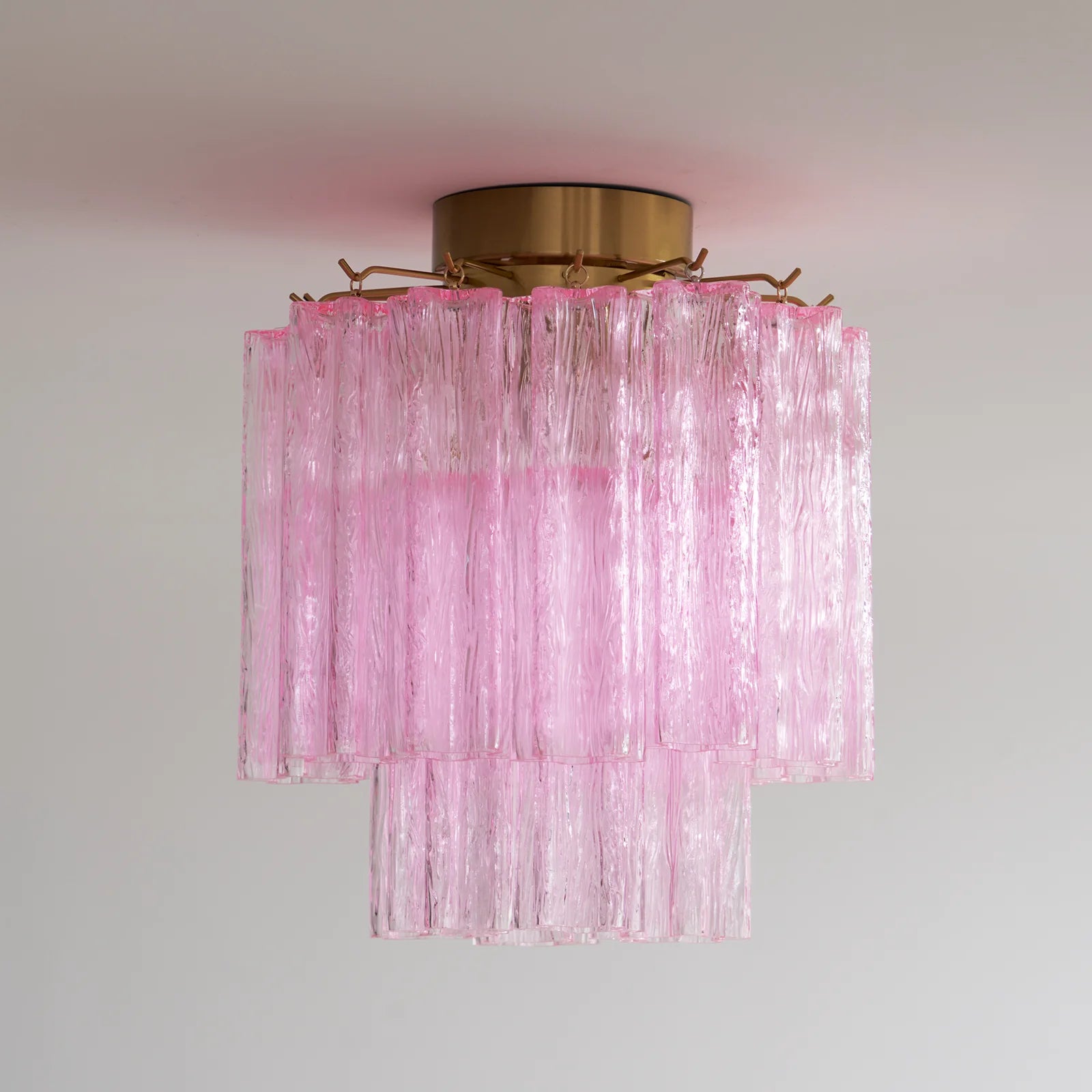 Pink Glass Tubes Murano Ceiling Lamp - Nuvé