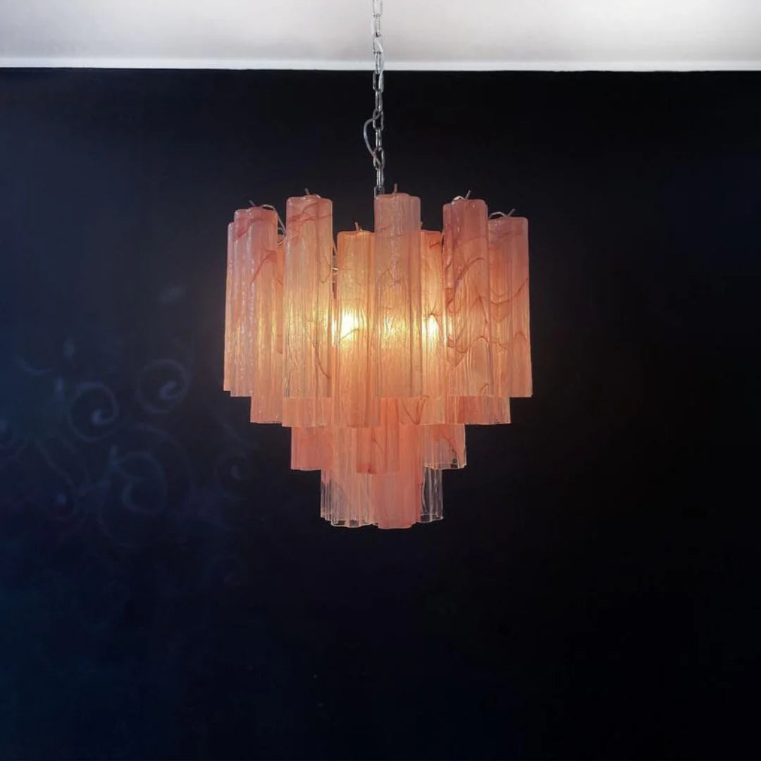 Pink Murano Glass Tronchi Chandelier - Nuvé