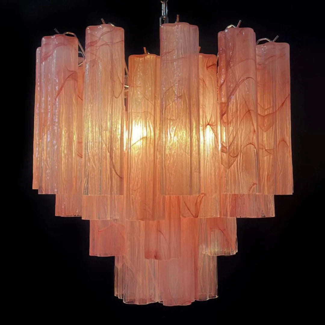 Pink Murano Glass Tronchi Chandelier - Nuvé