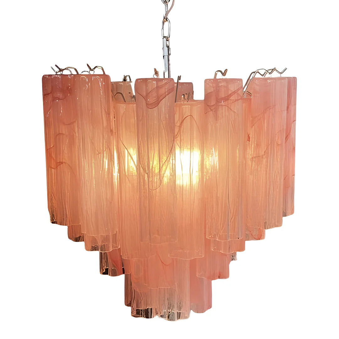 Pink Murano Glass Tronchi Chandelier - Nuvé