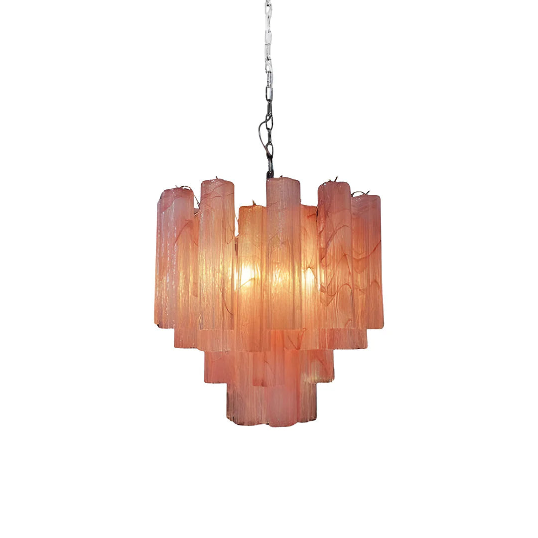 Pink Murano Glass Tronchi Chandelier - Nuvé