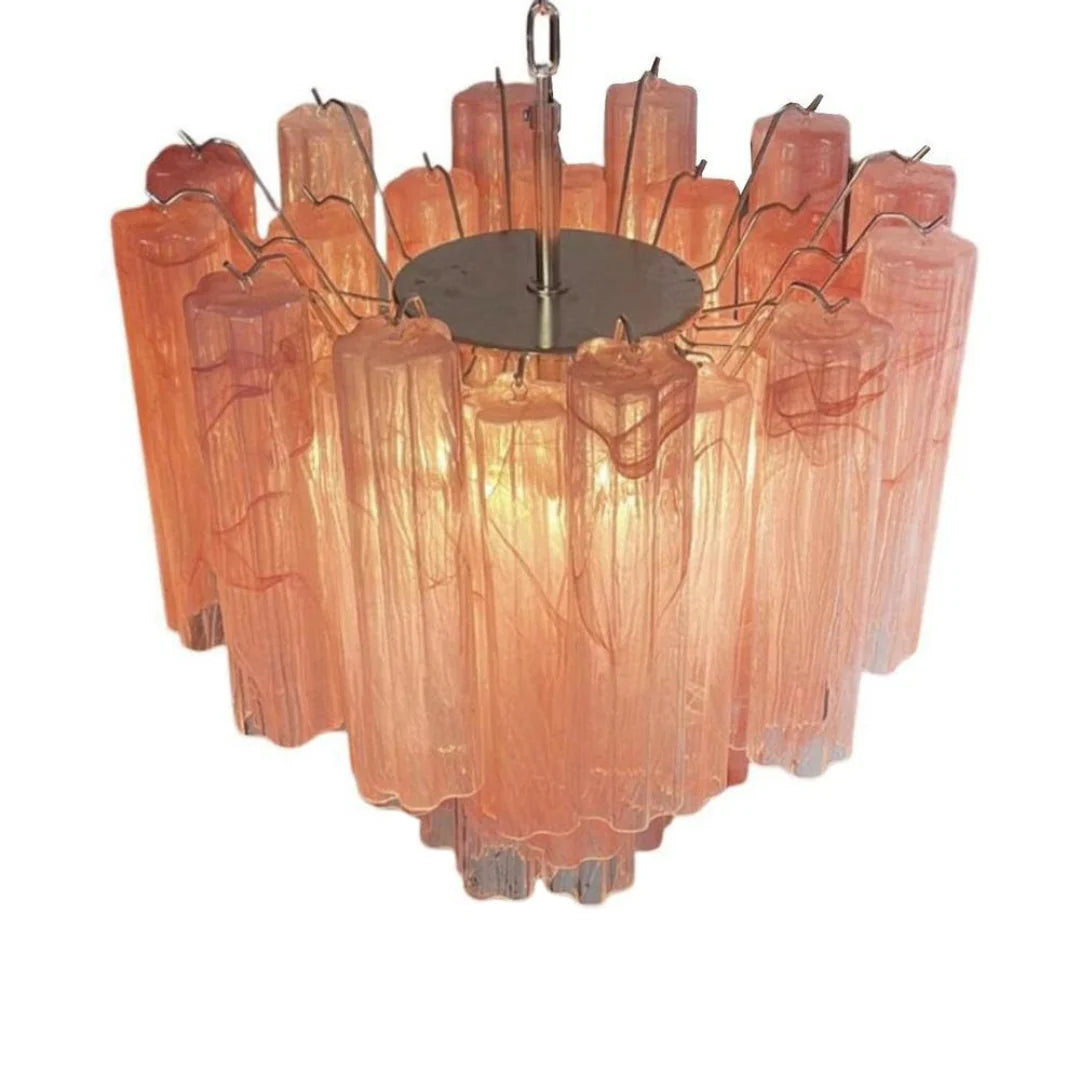 Pink Murano Glass Tronchi Chandelier - Nuvé