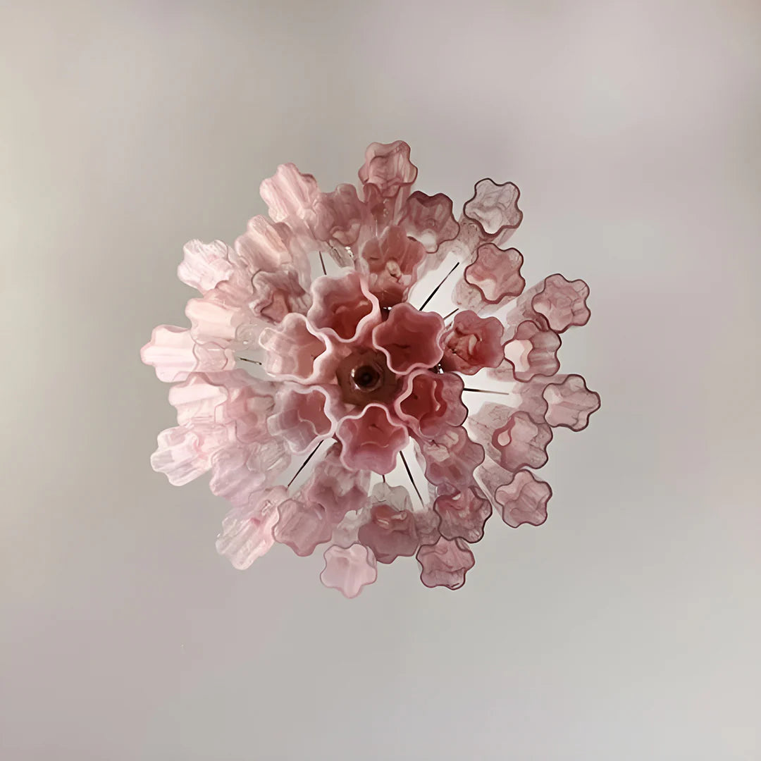 Pink Murano Glass Tronchi Chandelier - Nuvé