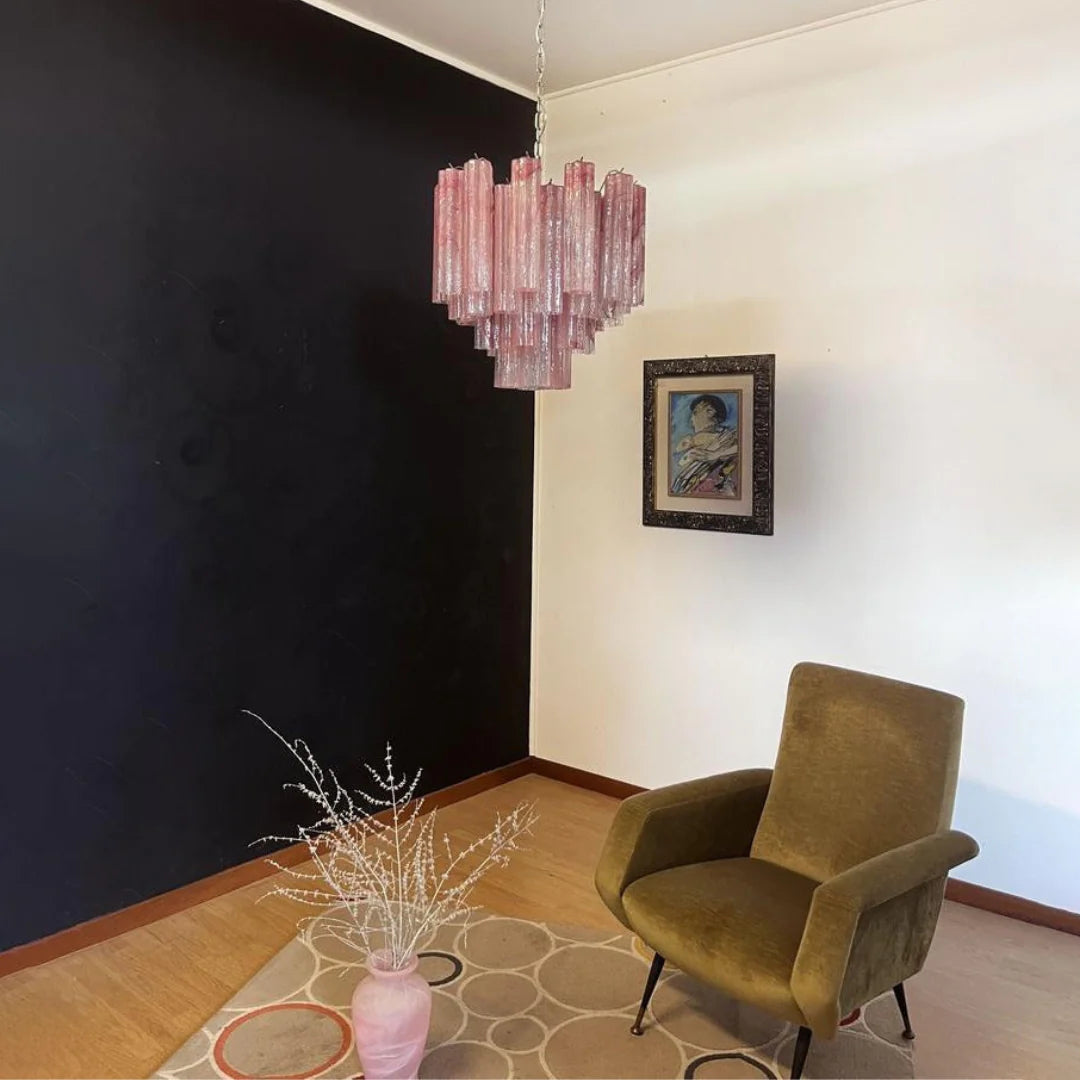 Pink Murano Glass Tronchi Chandelier - Nuvé