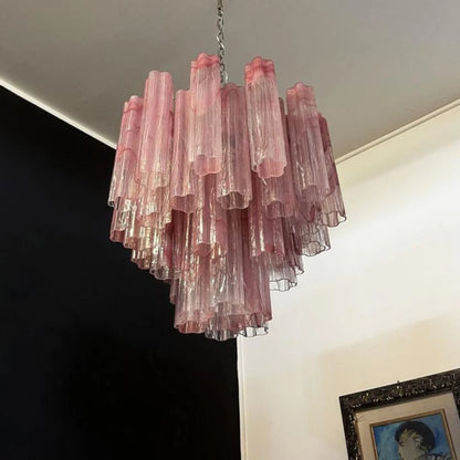 Pink Murano Glass Tronchi Chandelier - Nuvé