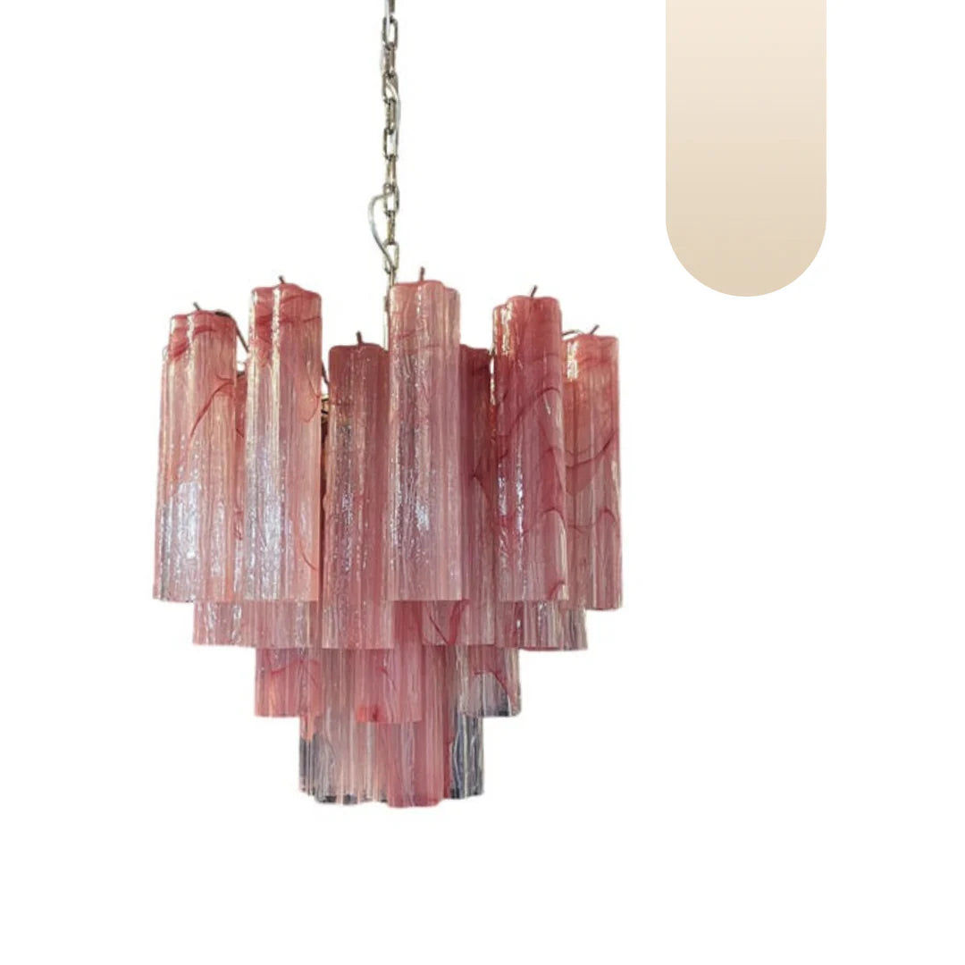 Pink Murano Glass Tronchi Chandelier - Nuvé