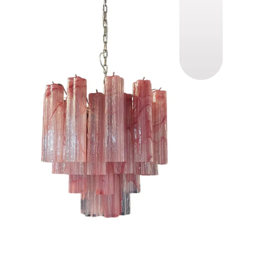 Pink Murano Glass Tronchi Chandelier - Nuvé