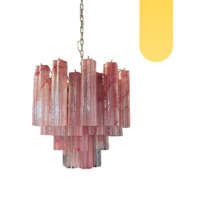 Pink Murano Glass Tronchi Chandelier - Nuvé