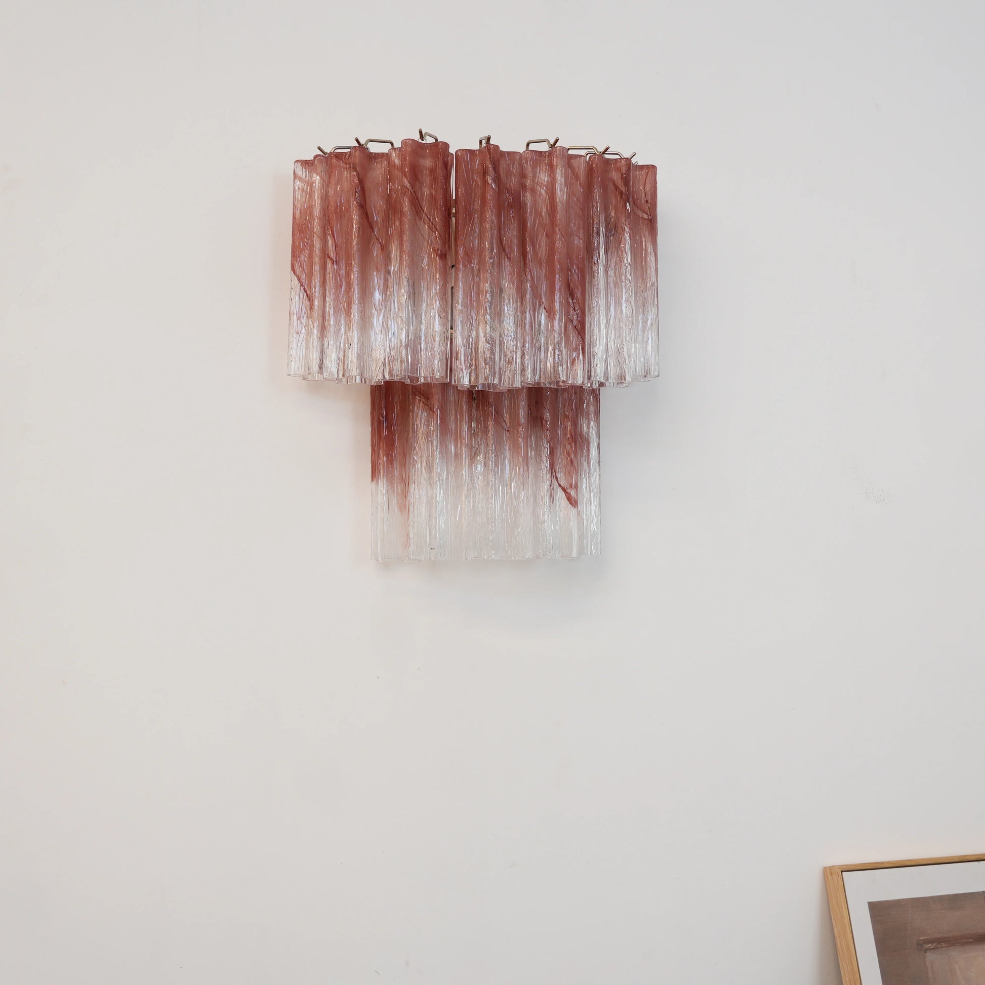 Pink Murano Glass Tube Wall Sconces - Nuvé