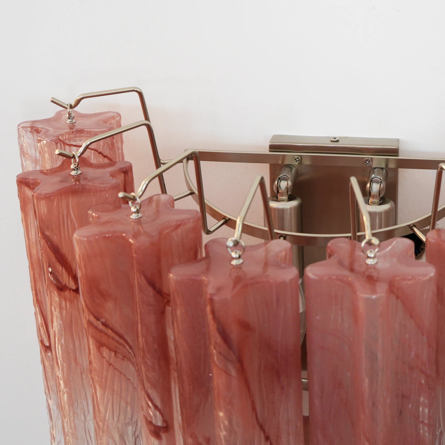 Pink Murano Glass Tube Wall Sconces - Nuvé
