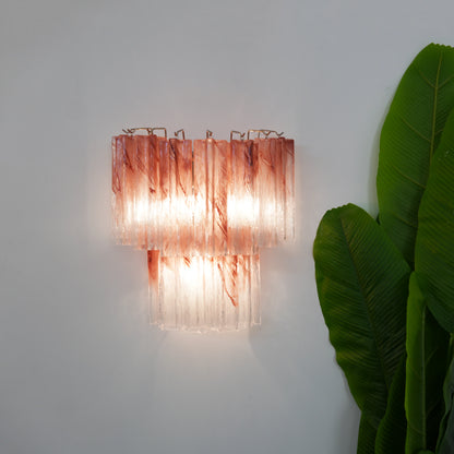 Pink Murano Glass Tube Wall Sconces - Nuvé