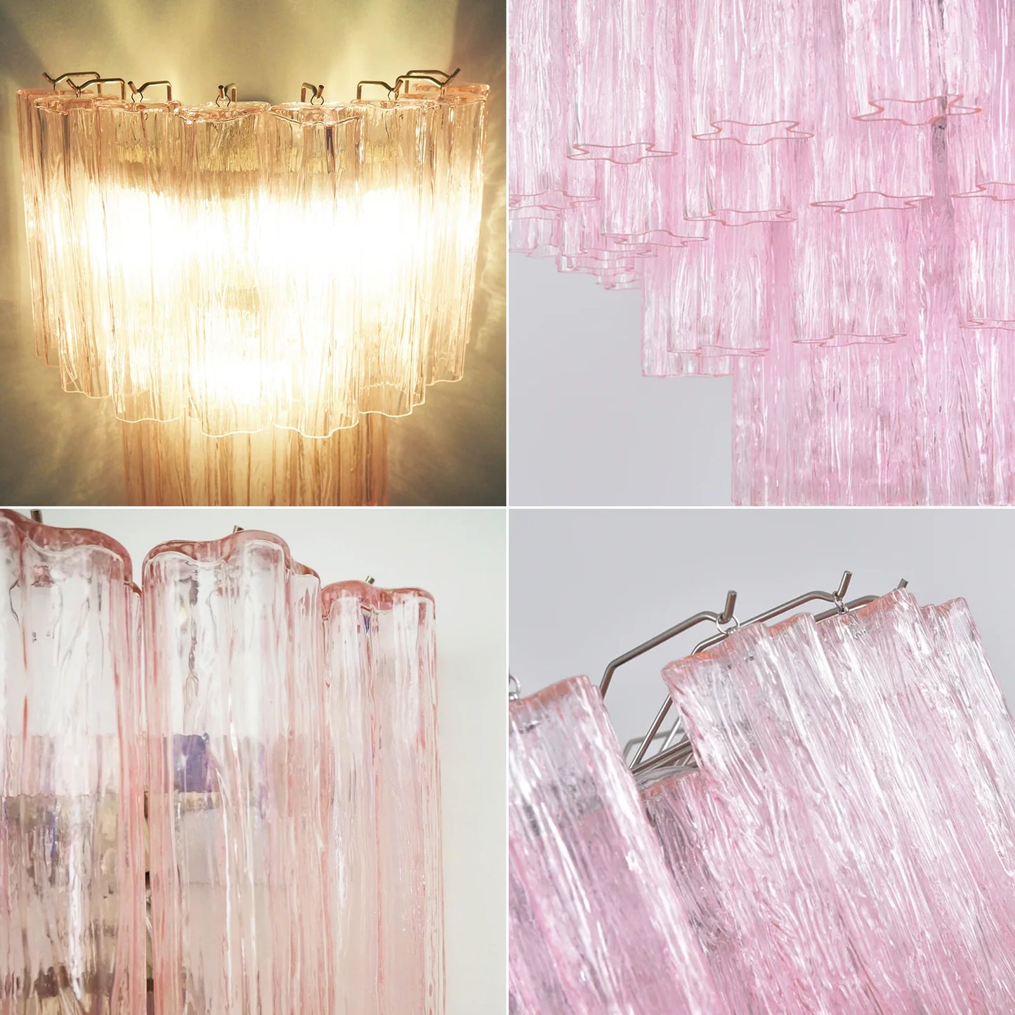 Star Shaped Murano Pink Glass Wall Lamp - Nuvé