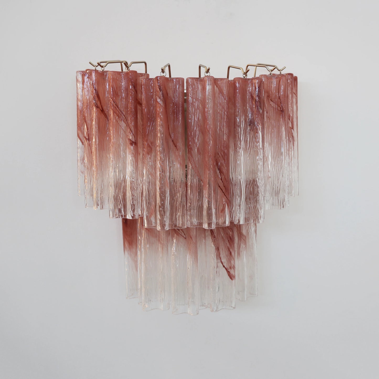 Pink Murano Glass Tube Wall Sconces - Nuvé