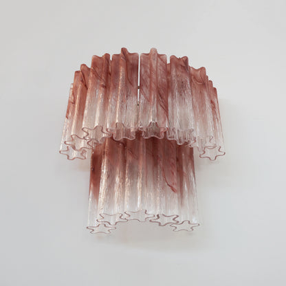 Pink Murano Glass Tube Wall Sconces - Nuvé