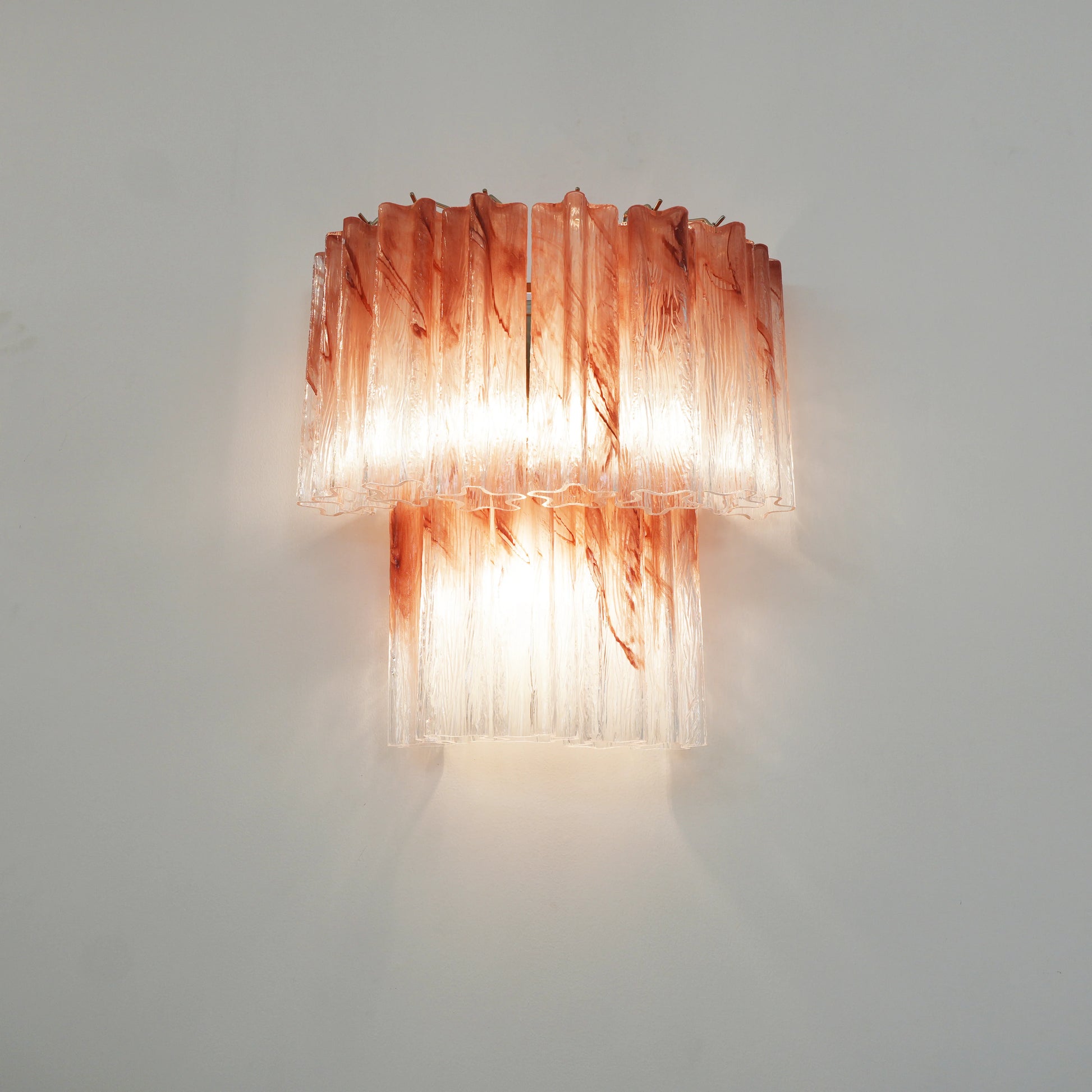 Pink Murano Glass Tube Wall Sconces - Nuvé