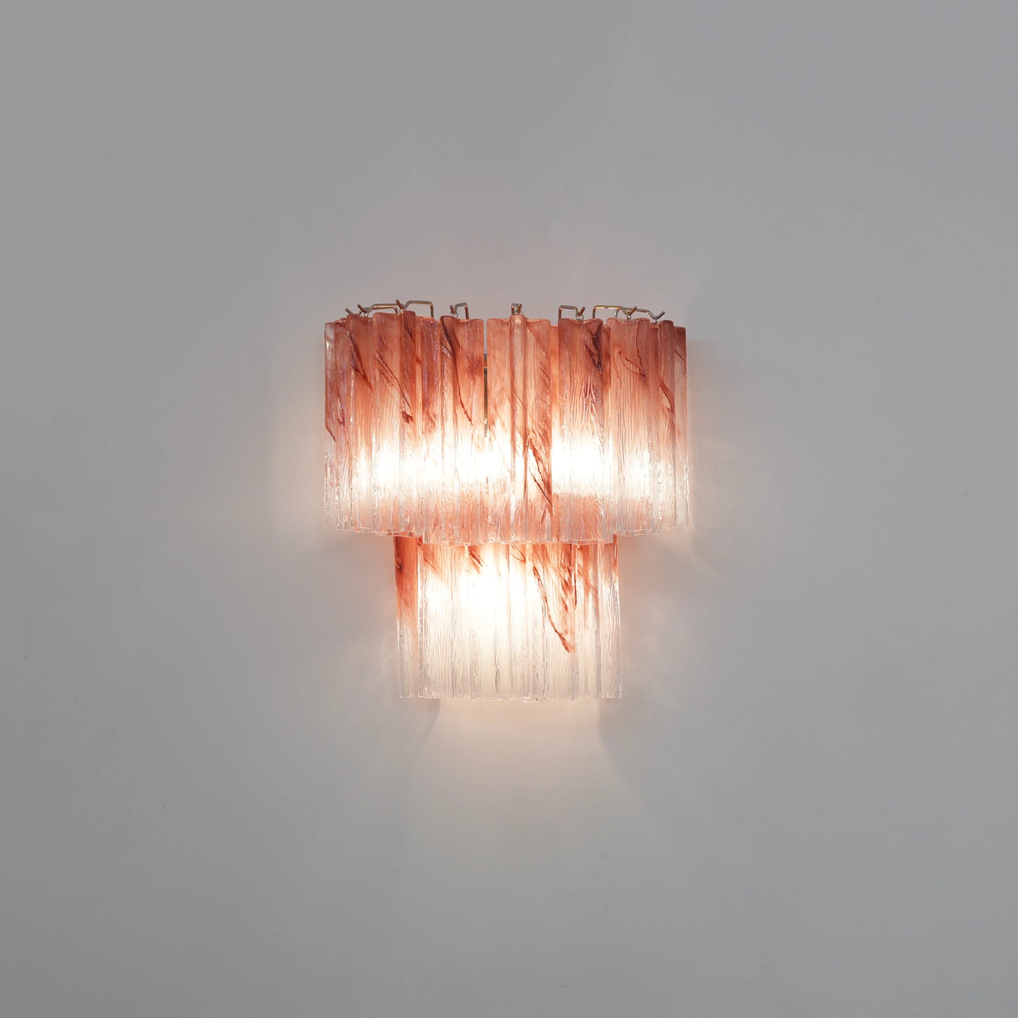 Pink Murano Glass Tube Wall Sconces - Nuvé
