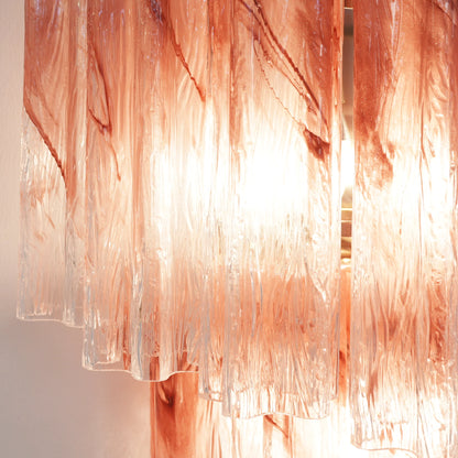 Pink Murano Glass Tube Wall Sconces - Nuvé