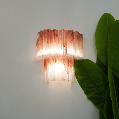 Pink Murano Glass Tube Wall Sconces - Nuvé