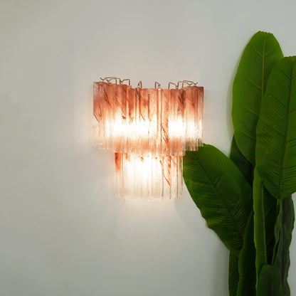 Pink Murano Glass Tube Wall Sconces - Nuvé