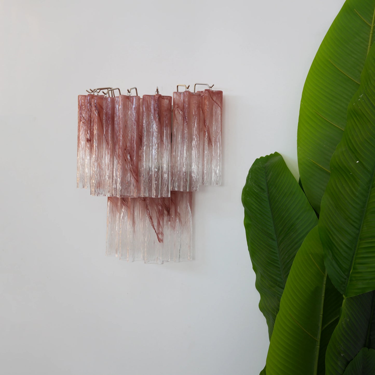 Pink Murano Glass Tube Wall Sconces - Nuvé