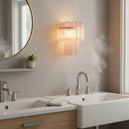 Star Shaped Murano Pink Glass Wall Lamp - Nuvé