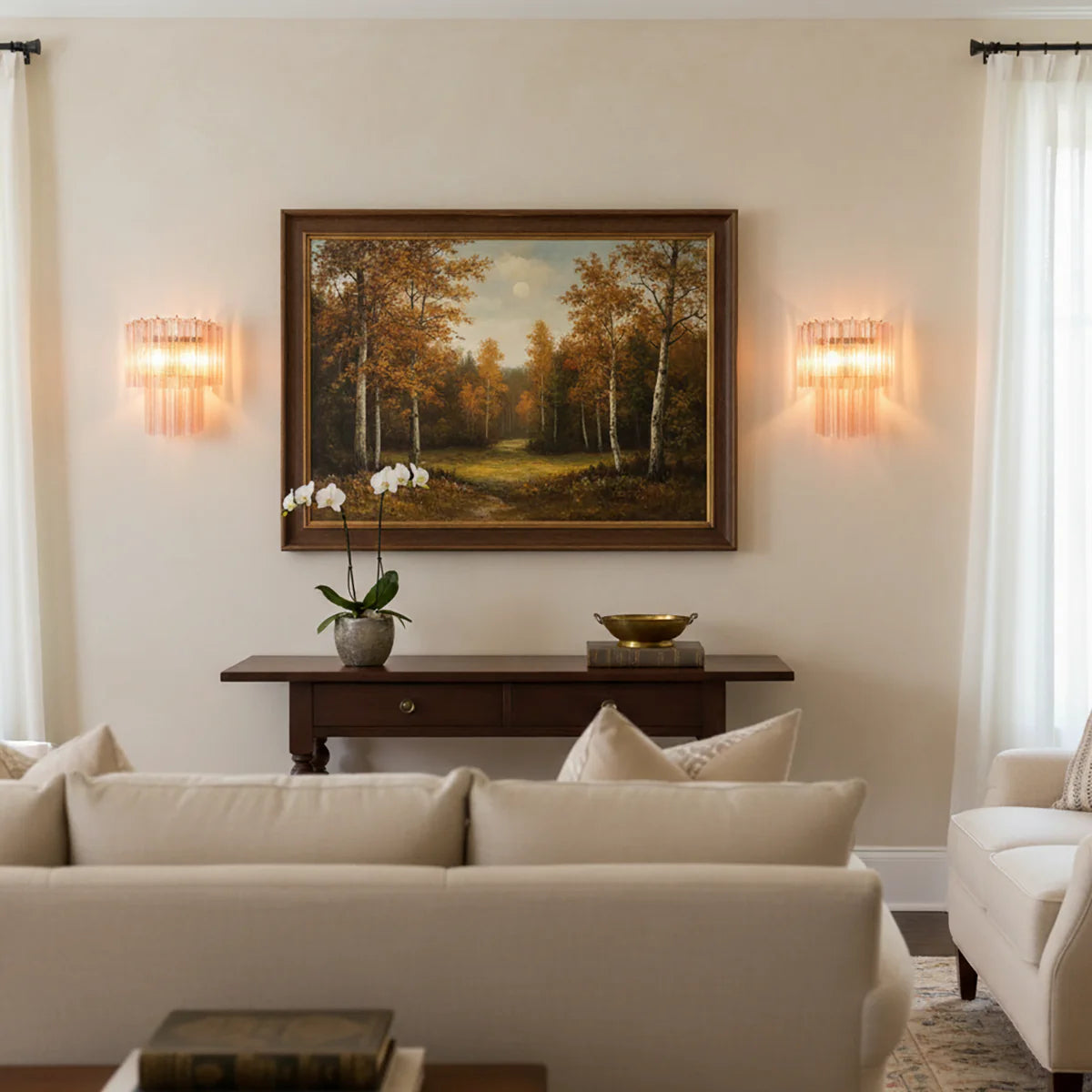 Star Shaped Murano Pink Glass Wall Lamp - Nuvé