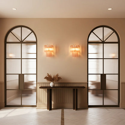 Star Shaped Murano Pink Glass Wall Lamp - Nuvé