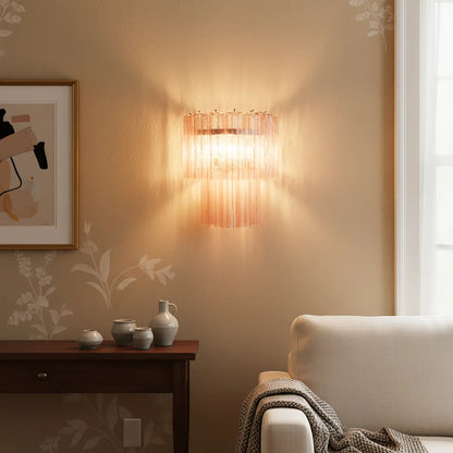 Star Shaped Murano Pink Glass Wall Lamp - Nuvé