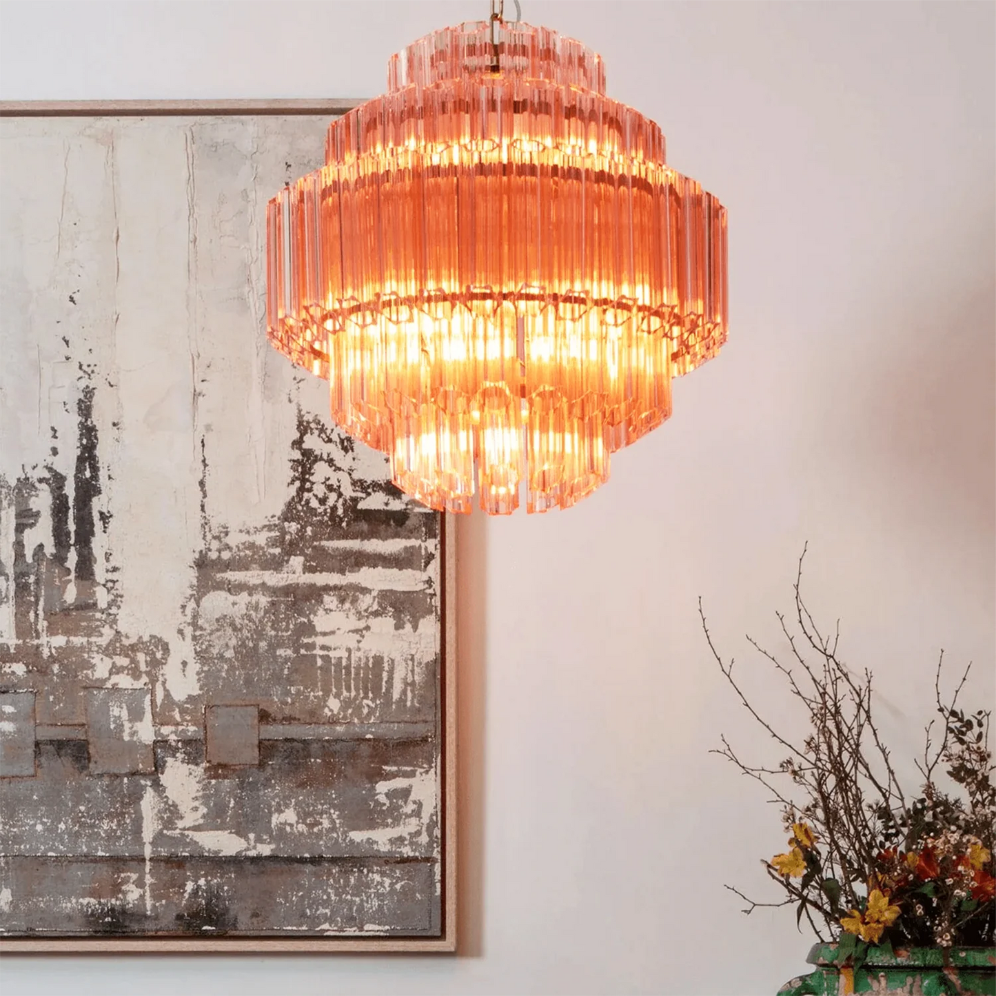 Pink Palermo Round Chandelier - Nuvé