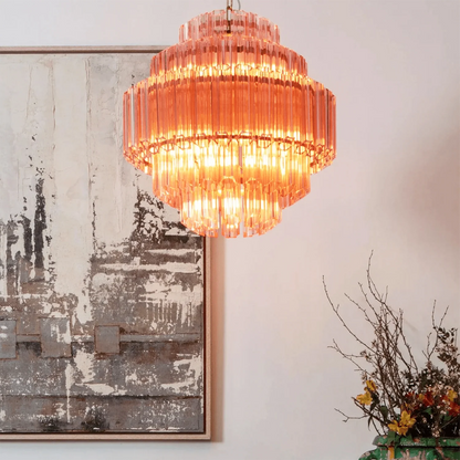 Pink Palermo Round Chandelier - Nuvé