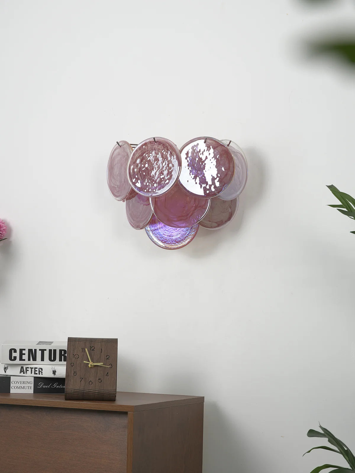 Pink Vintage Murano Glass Wall Lamp